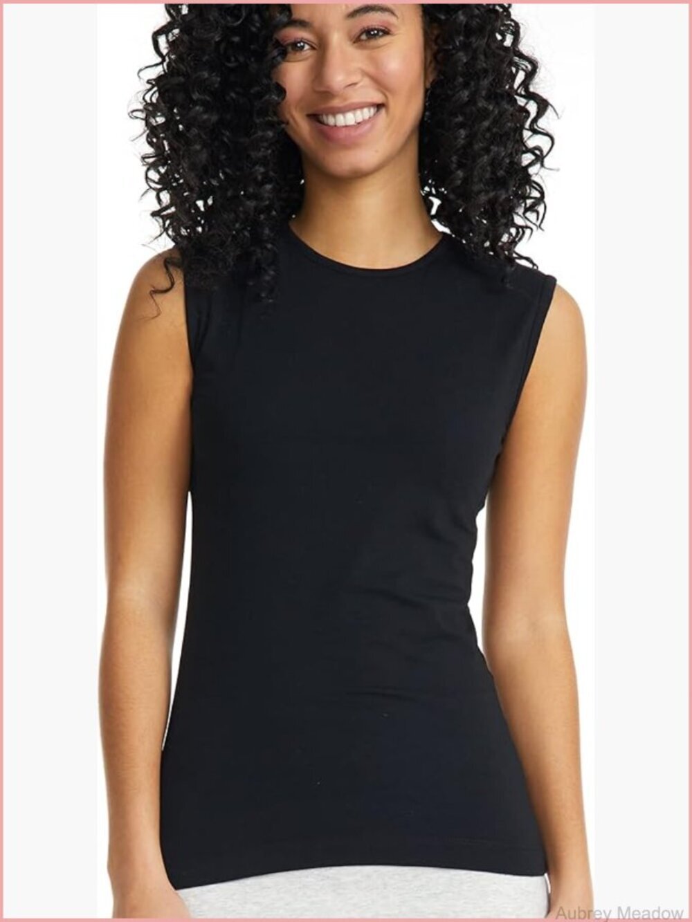Women's Sleeveless Fitted Tank Top - Stretch Cotton Blend Layering Essential